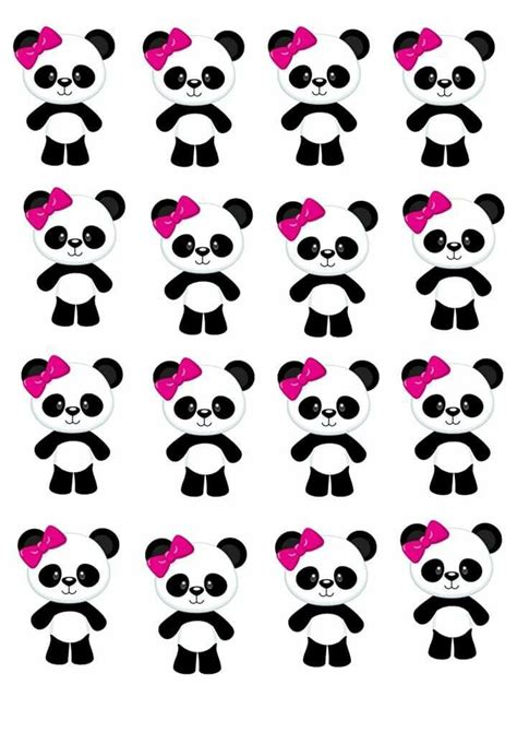 Topper Para Imprimir Topper Panda Rosa Personalizados Festa De