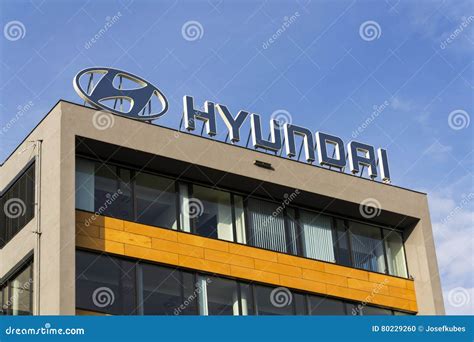 Hyundai Company Logo on Czech Headquarters Editorial Image - Image of ...