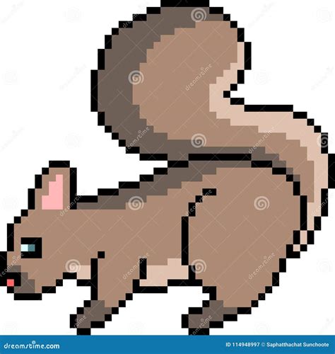 Vector Pixel Art Wild Squirrel Stock Vector Illustration Of Rodent