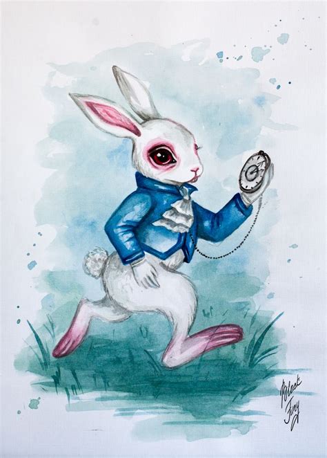 White Rabbit By Blackfurya Alice In Wonderland Disney Art Illustration