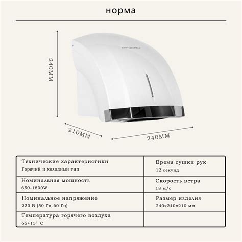 Электросушитель для рук сенсорный сушилка сушка тихий малошумный белый