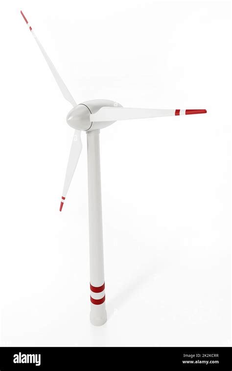 Wind Turbine Isolated On White Background 3d Illustration Stock Photo