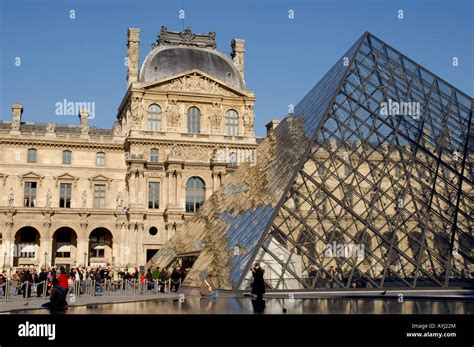 Pyramid By Pei Architect And Louvre Museum Paris France Stock Photo Alamy