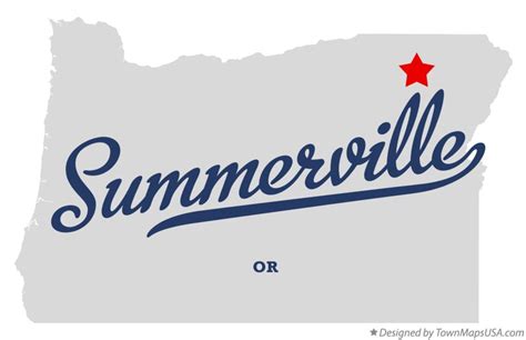 Map of Summerville, OR, Oregon