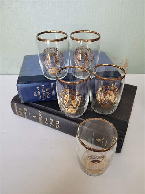 Coors Beer Barrel Taster Glasses 5 Oz Gold Rimmed With Gold Etsy