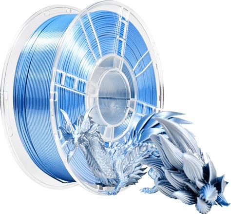 Amazon Iboss Dual Silk Metallic Blue Silver Shiny Pla Filament