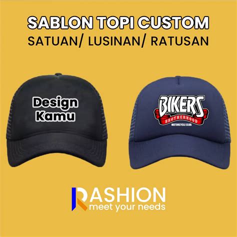 Jual Topi Custom Trucker Jaring Bisa Design Sendiri Nama Tulisan Gambar