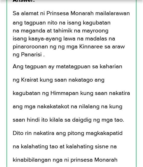 Ano Ang Tagpuan Sa Kwentong Ang Alamat Ni Prinsesa Manorah Brainly Ph