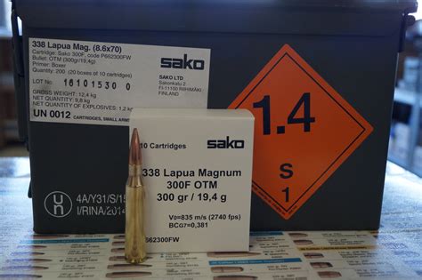 Munitions Sako M LE Cal 338 LM 300grs HPBT Match X 200 En Caisse M2A1