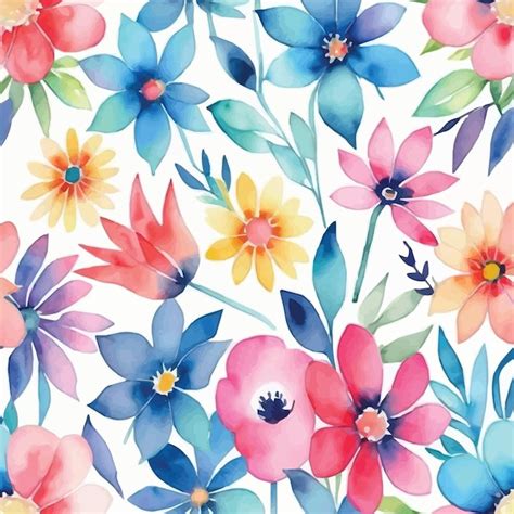 Un Fondo Colorido Con Diferentes Flores Vector Premium