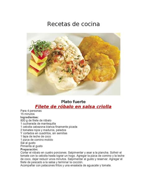 Recetas De Cocina Pdf