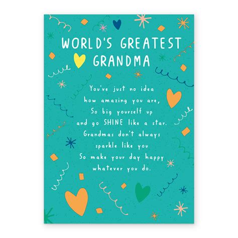 Personalised Happy Birthday Grandma Poem Card Hallmark