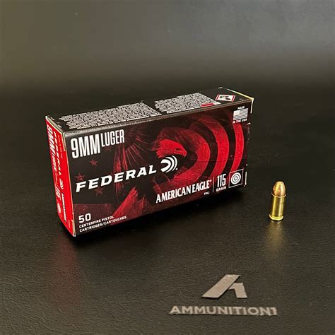 Federal American Eagle 9mm 115 Gr Fmj 50 Rndbx Ammunition1