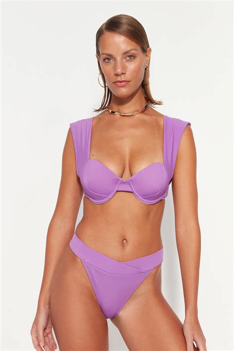 TRENDYOLMİLLA Mor V Kesim Yüksek Bel High Leg Bikini Altı TBESS21BA0060 Fiyatı Yorumları