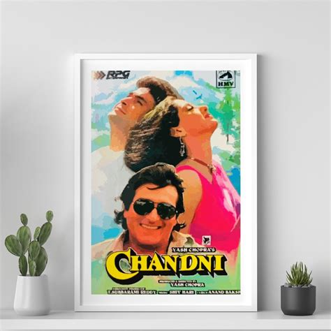 Chandni Movie Poster Desi Wall Art Bollywood Movie Poster - Etsy