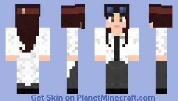 Scientist Girl with Goggles Minecraft Skin