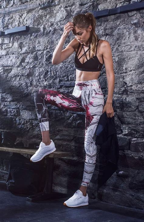 Gigi Hadid Wearing Reebok “classic” Leather Sneakers Cute Workout Outfits Fitness Fashion