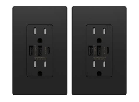 Elegrp 30 Watt 60amp 3 Port Type C And Dual Type A Usb Duplex Usb Wall Outlet 15amp Tamper