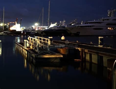 View of the Port of Valencia at Night Stock Image - Image of valencia ...