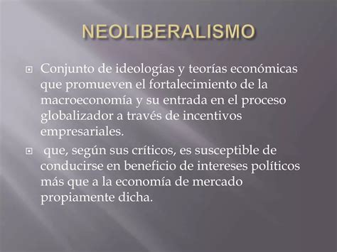 El Neoliberalismo Ppt