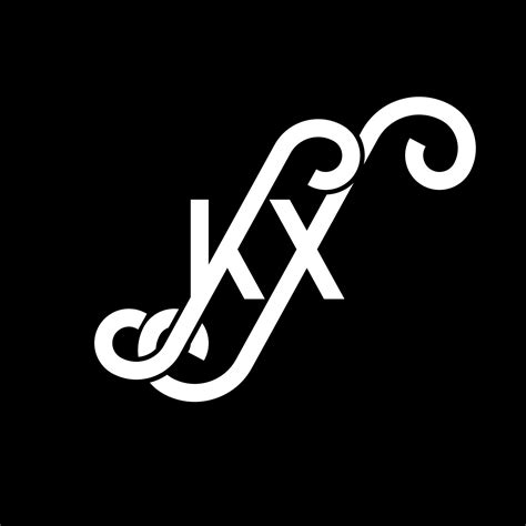 Diseño Del Logotipo De La Letra Kx Sobre Fondo Negro Concepto De