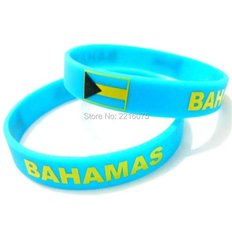 300pcs Flag Bahamas Wristband Silicone Bracelets Free Shipping By Dhl