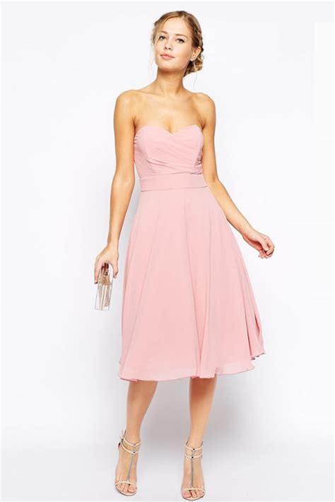 Elégante Robe Rose Poudre Bustier Cœur Courte Pour Mariage été