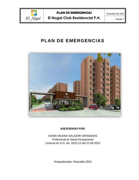 Pdf Plan De Emergencias Elnogalclubresidencialph Funciones