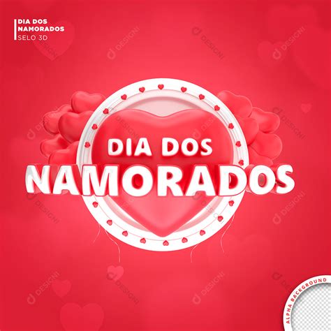 Selo 3D Dia Dos Namorados Para Composição PNG Transparente download