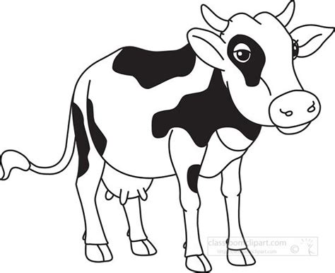 cows  cattle clipart  black white outline