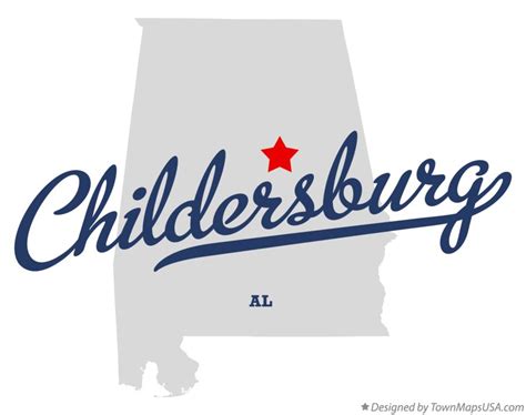 Map of Childersburg, AL, Alabama