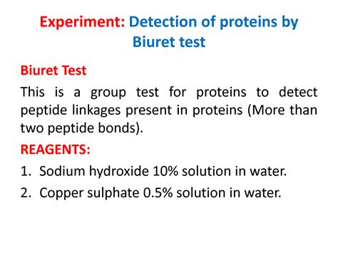 SOLUTION Biuret Test For Proteins Studypool