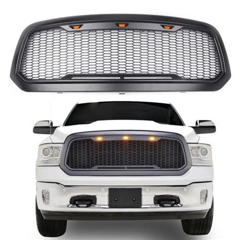 Mesh Led Honeycomb Grille For Dodge Ram 1500 2013 2018 Black Motorgenic Autos