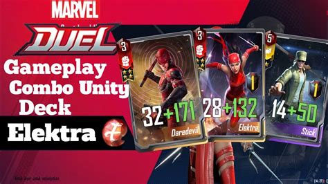 Marvel Duel Gameplay Combo Unity Deck Elektra YouTube