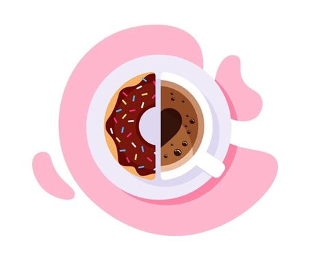 Premium Vector Hot Coffee And Donut 9