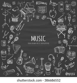 Hand Drawn Doodle Music Set Vector Stock Vector Royalty Free