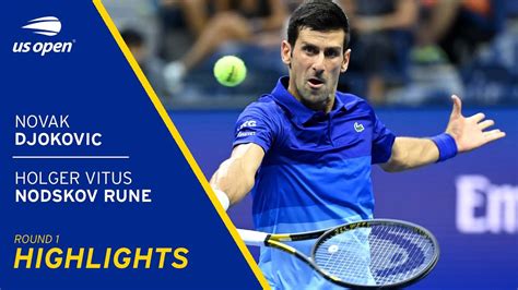 Novak Djokovic vs Holger Vitus Nodskov Rune Highlights | 2021 US Open ...