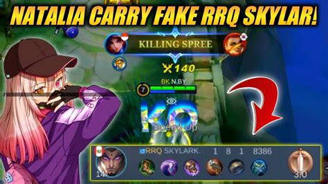 SOLO RANK NATALIA CARRY FAKE RRQ SKYLAR TOP GLOBAL NATALIA GAMEPLAY