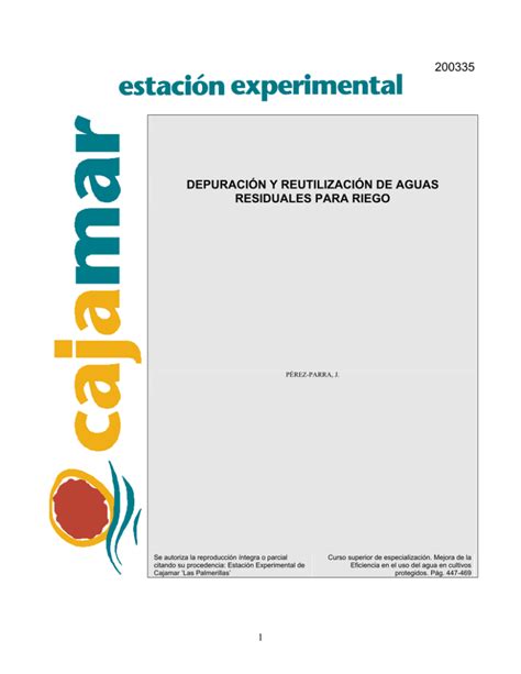 Depuraci N Y Reutilizaci N De Aguas Residuales