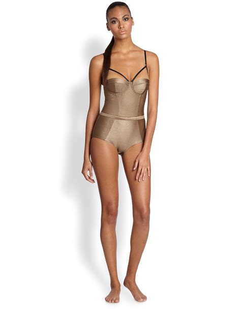 Lyst Zimmermann One Piece Scout Balcony Swimsuit In Metallic