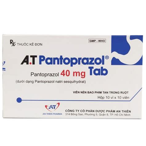 A T Pantoprazol 40mg hộp 10 vỉ x 10 viên nén An Thiên Giá thuốc Hapu