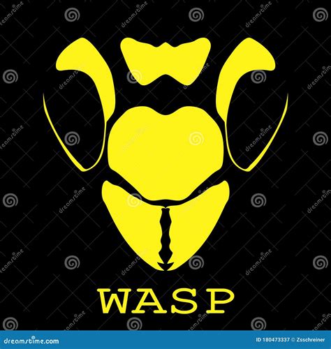 Yellow Wasp Head Logo Cartoon Vector | CartoonDealer.com #180473337