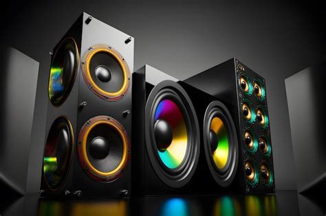 Premium Ai Image Big And Powerful Modern Sound Speakers Close Up