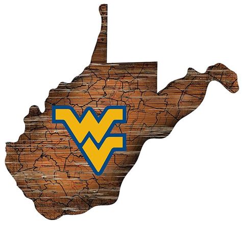 University of West Virginia Distressed State with Logo - 9368133 | HSN | State wall art, West ...