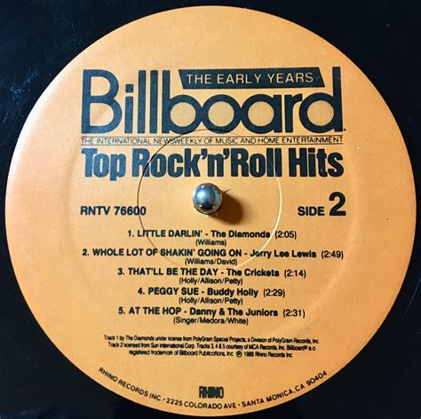 1988 Billboard Top Rock 'n' Roll Hits the Early - Etsy