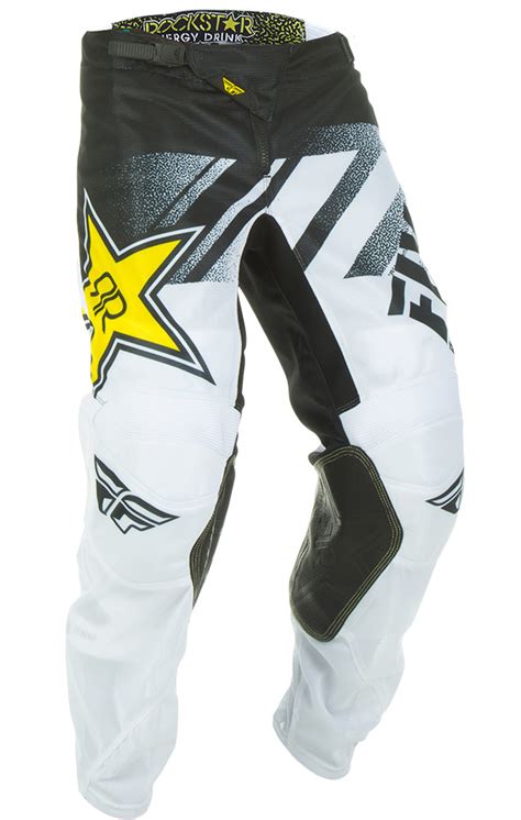 Fly Racing Kinetic Mesh Rockstar Pants White Black Aomc Mx