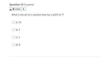 Solved Question 15 5 Points Listen What Is The PH Of A Chegg