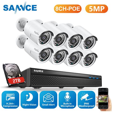 Sannce Ch Mp Hd Poe Network Video Security System Mp H Nvr With