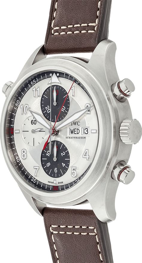 Iw Iwc Spitfire Double Chronograph Automatic Mens Steel Watch