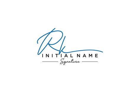 Initial Rk Signature Logo Template Vector Hand Drawn Calligraphy